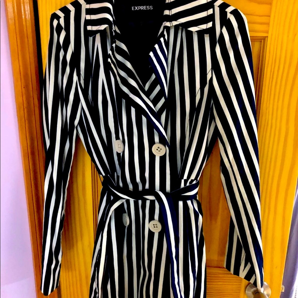 EXPRESS striped trench jacket